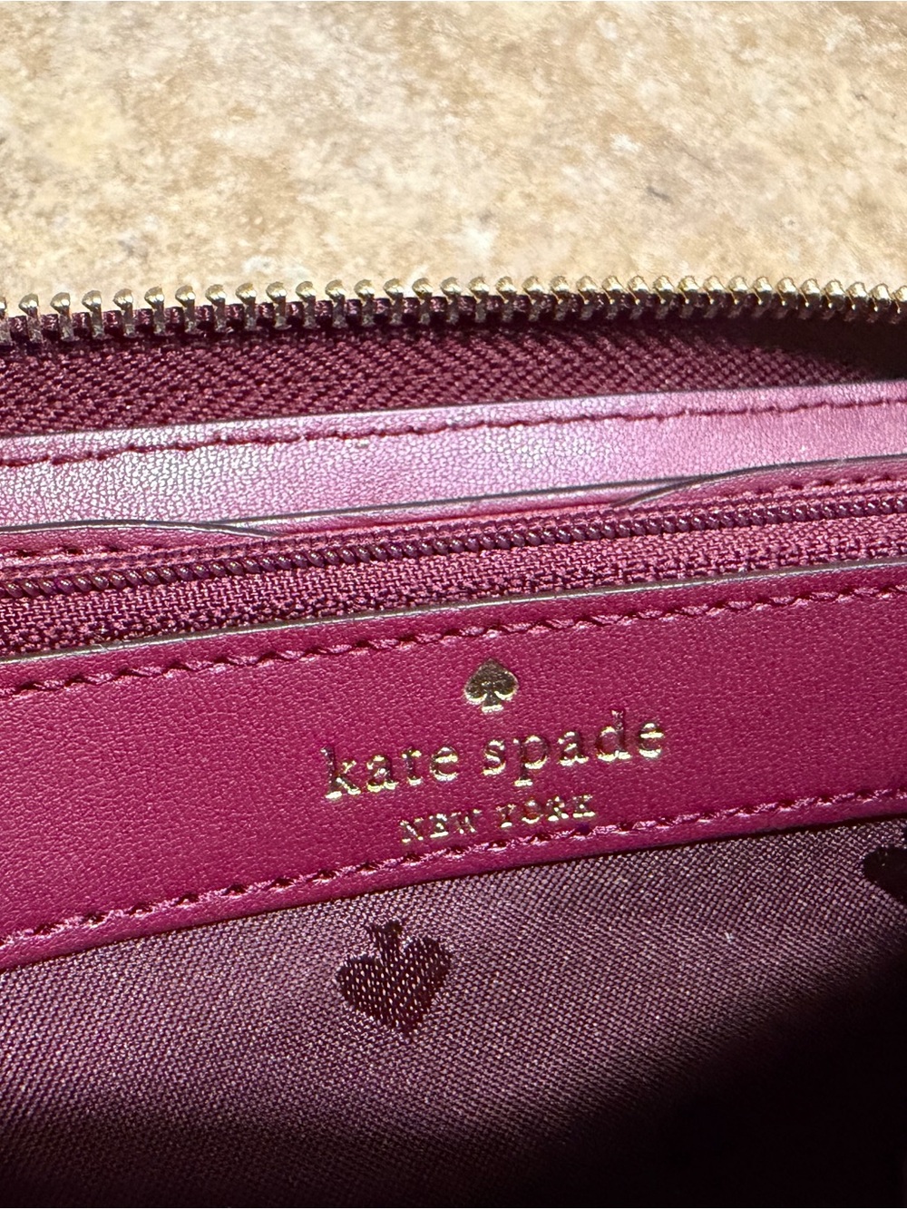 kate spade Quilted Leather Wallet - Wine - Picture 5 of 8
